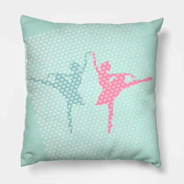 Pastel Ballerinas Pillow by XOOXOO