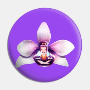 Orchid Meditation Pin