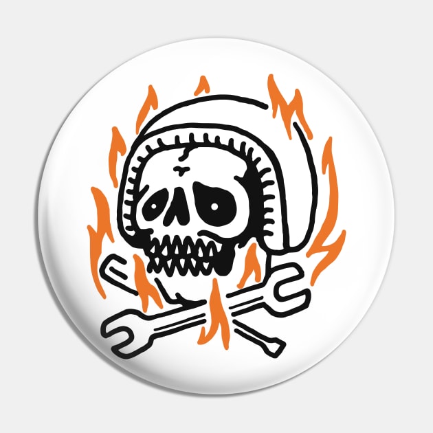 Skull Biker Fire Pin by quilimo