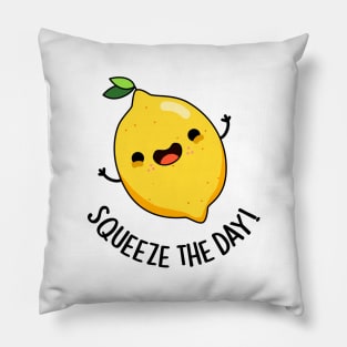 Squeeze The Day Cute Lemon Pun Pillow