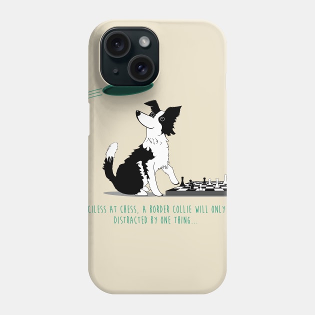 Border Collie playing chess Phone Case by Brash Ideas