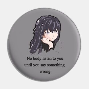 sad sorrow t-shirt Pin