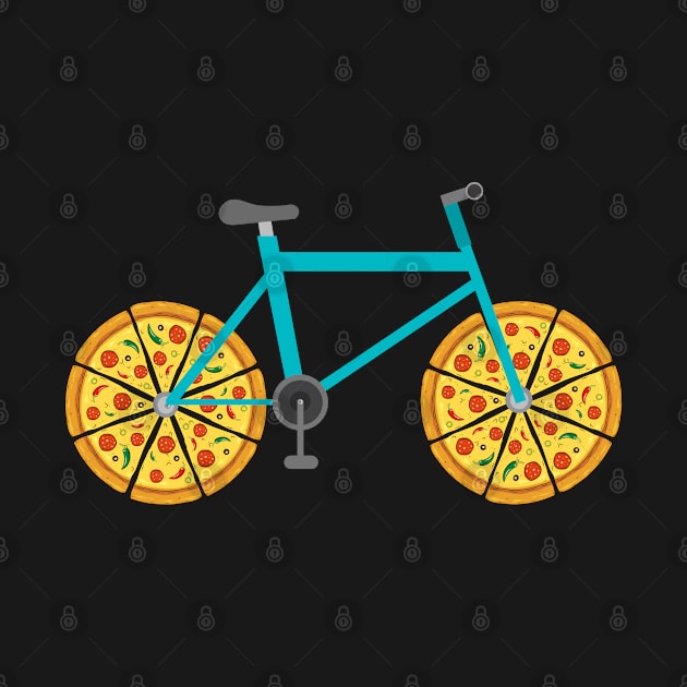 Cyclist  - Bicycle With Pizza Wheels by Kudostees