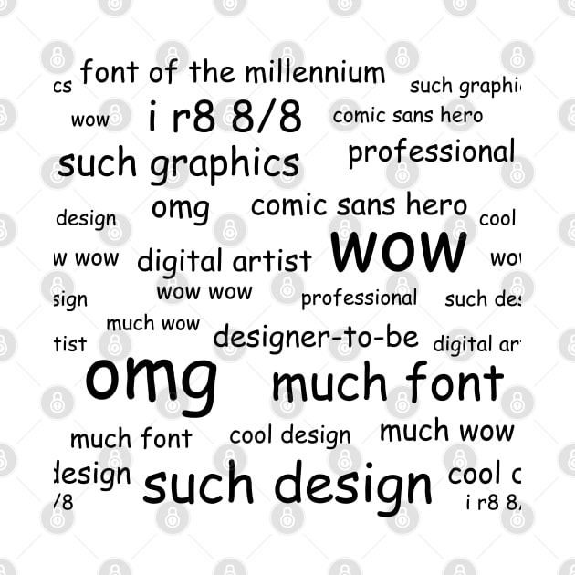 Comic Sans Digital Artist Pattern (Black) by inotyler