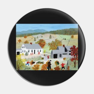 grandma moses - catching the thanksgiving turkey Pin