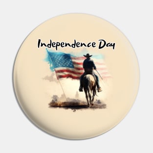 Independece day, cowboy, american flag Pin