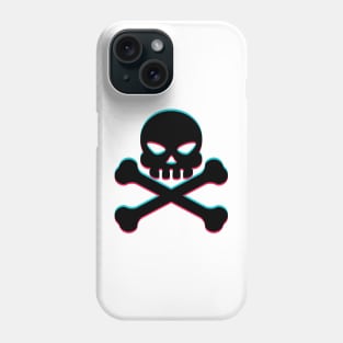 TikTok skull danger emoji smiley Black Phone Case