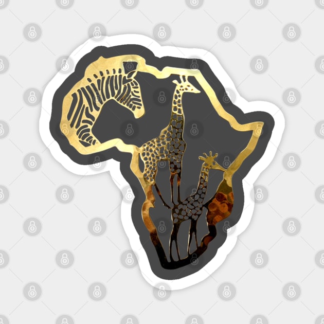 Africa gold Magnet by NerdsbyLeo