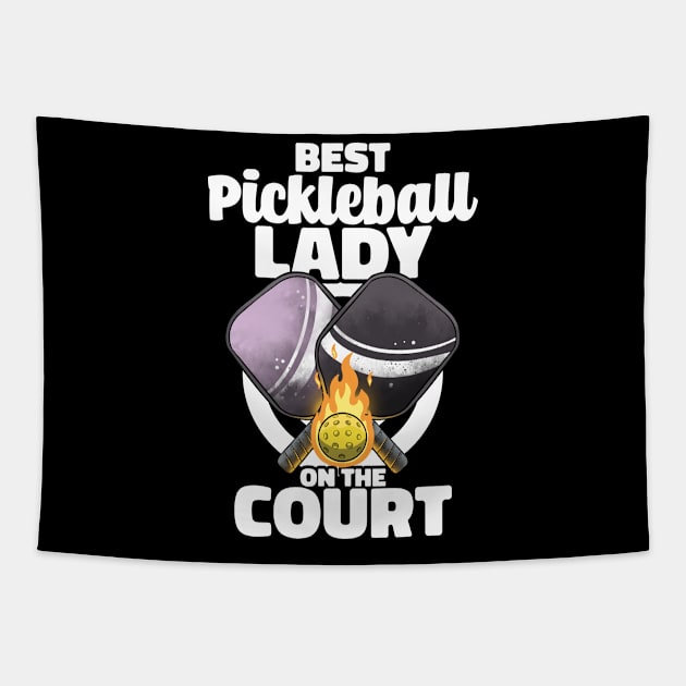 Best Pickleball Lady Paddle Pickleballer Lucky Pickleball Tapestry by MerchBeastStudio