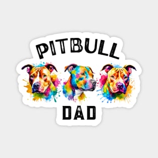 Pitbull Dad Watercolor Magnet