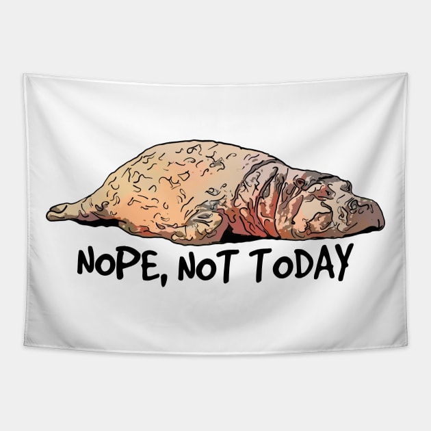 Funny Lazy Hippo Tapestry by ardp13