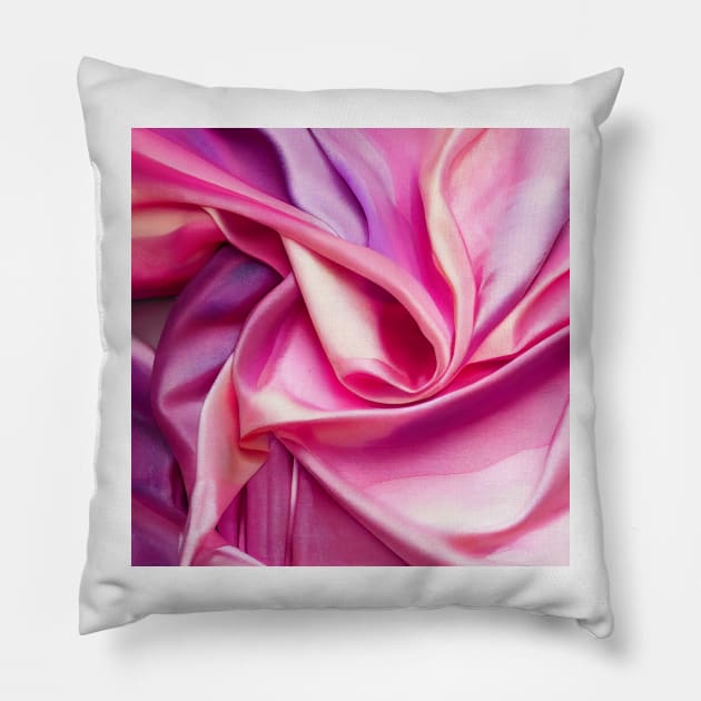 Pink Silk Fabric #1 Pillow by AntielARt