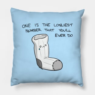 One Lonely Sock Boi (Dark Text) Pillow