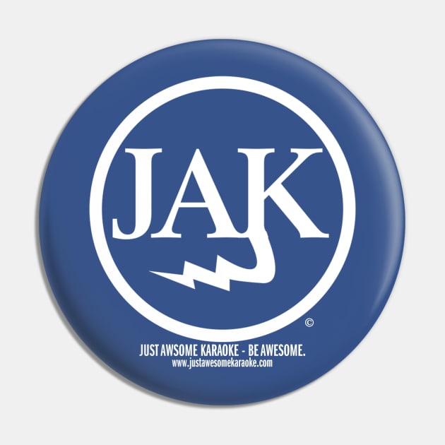 Just Awesome Karaoke - logo (white) Pin by JAKMusic