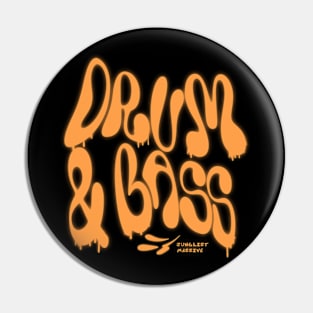 DRUM AND BASS  - Liquid Y2K Font (Orange) ) Pin