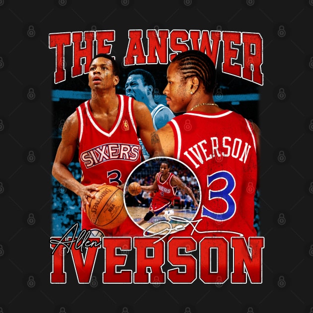 Allen Iverson The Answer Basketball Signature Vintage Retro 80s 90s Bootleg Rap Style by CarDE