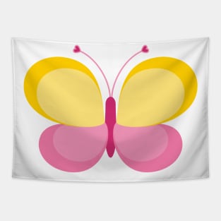 Cute Yellow and Pink Butterfly Tapestry