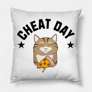 Cat Pizza Cheat Day Pillow