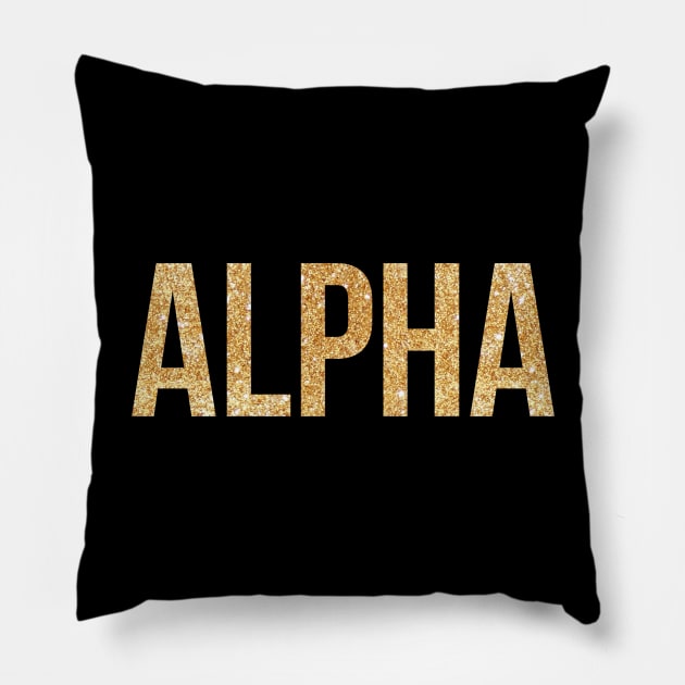 Gold Alpha Pillow by lolosenese