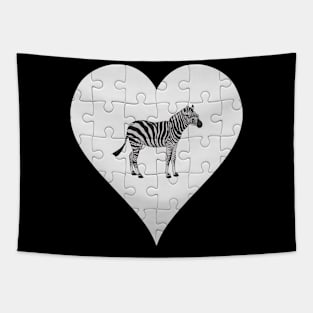 Jigsaw  Zebra Heart Design - Wild Animal Zebra Tapestry