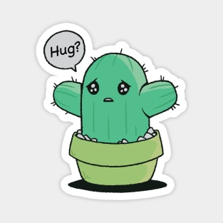 Cute Baby Cactus Asks for a Hug Magnet