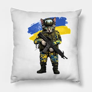 Càt ukrainian soldier Pillow