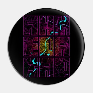 Ahmedabad, India City Map Typography - Neon Pin