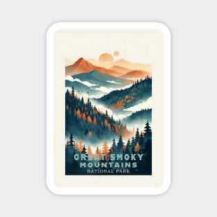 Great Smoky Mountains national park travel poster Magnet