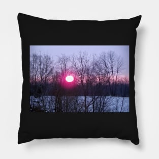 Winter Sunrise Art Photography Snowy Nature's Beauty Season Winter Pillow