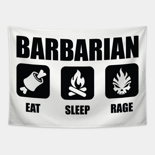 BARBARIAN Eat Sleep Rage Tapestry by OfficialTeeDreams