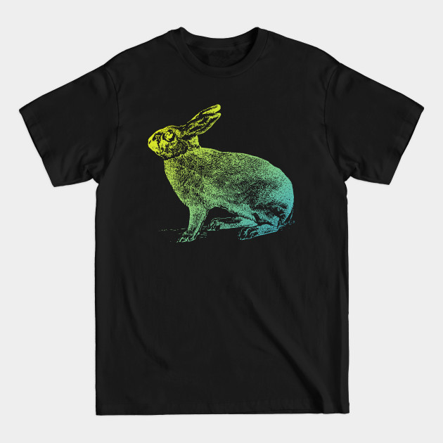 Discover Colorful Retro Rabbit in Blues and greens - Retro Rabbit - T-Shirt