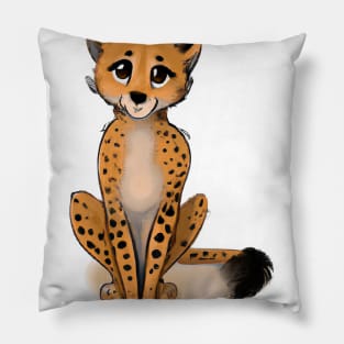 Cute Cheetah Drawing Pillow