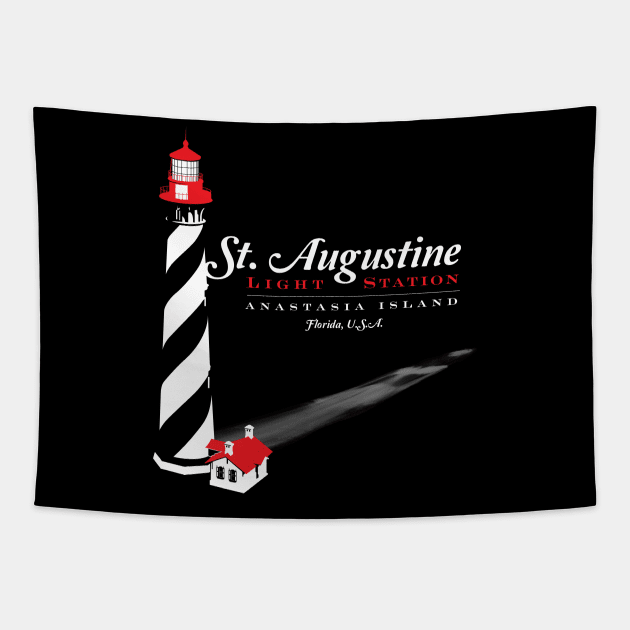 St. Augustine Lighthouse Tapestry by MindsparkCreative