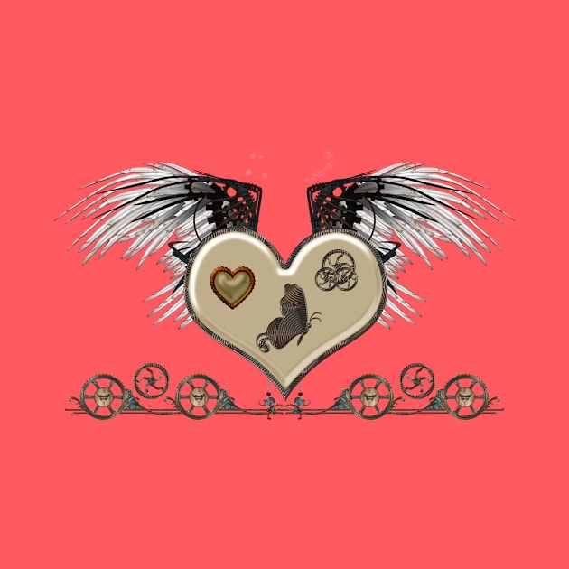 Elegant Steampunk heart with wings and gears by Nicky2342