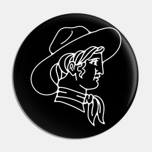 Cowgirl Profile Pin