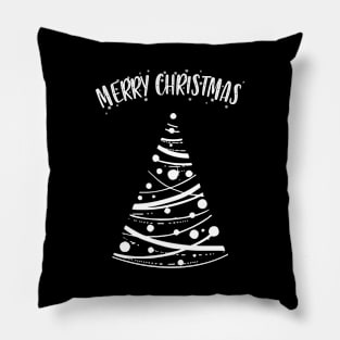 Merry Christmas Tree Lines Pillow