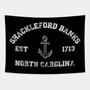 Shackleford Banks, North Carolina Vintage Nautical Anchor Retro Tapestry