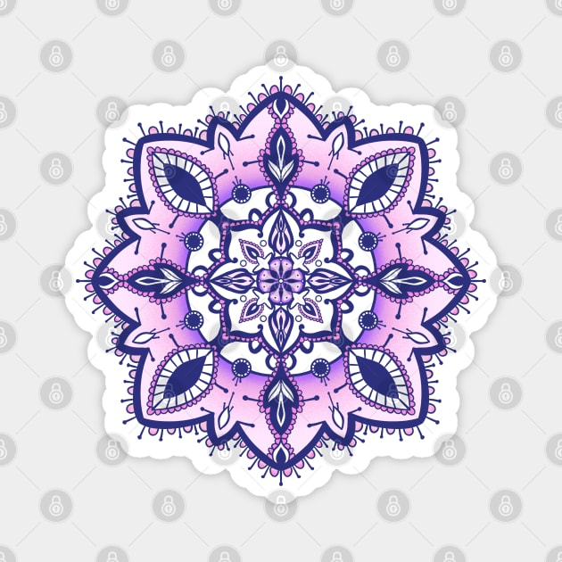 Violet color mandala art Magnet by Elishas art original 