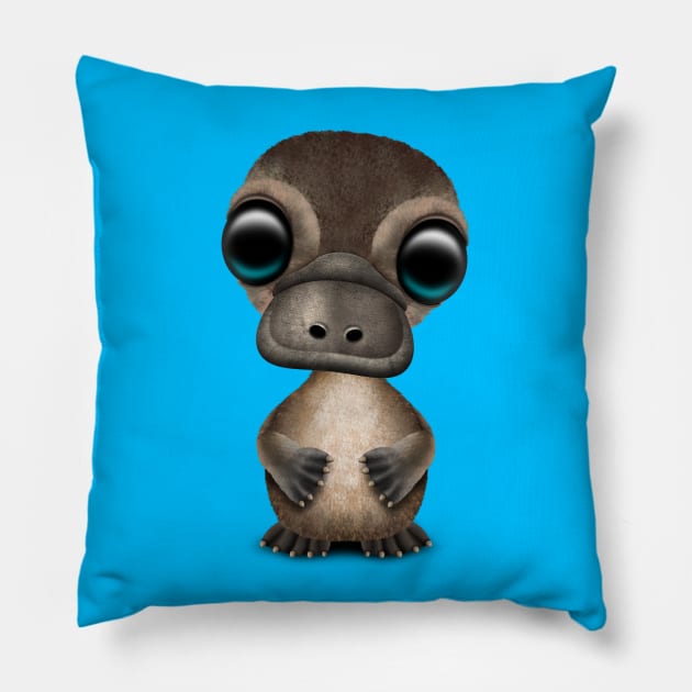 Cute Baby Platypus Pillow by jeffbartels