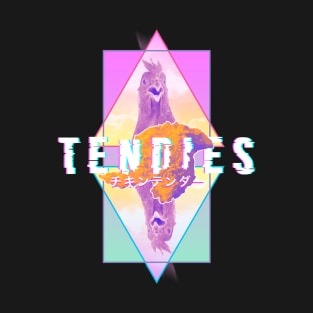 Vaporwave Tendies Chicken Tenders Japanese Kanji Glitch Art T-Shirt