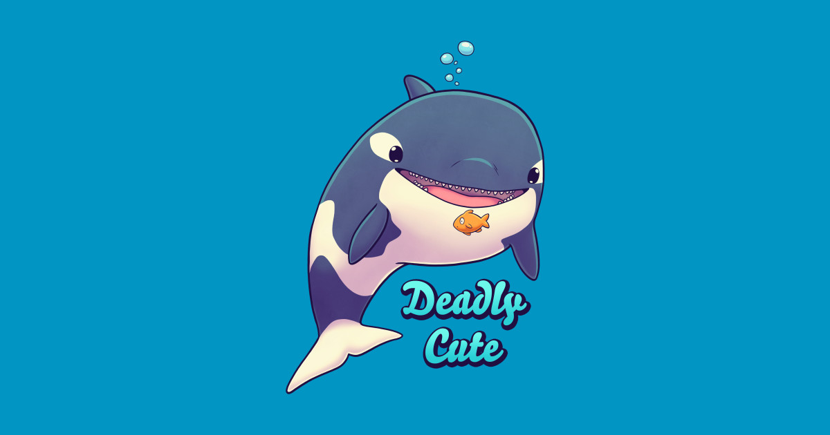 Deadly Cute Orca // Kawaii Whale, Sea Life, Animals - Orca - T-Shirt ...