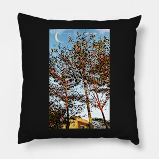 Moon behind the tree Pillow