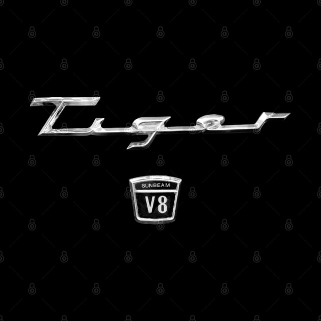 Sunbeam Alpine Tiger V8 vintage 1960s car logo by soitwouldseem