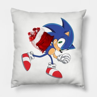 Hedgehog santa claus bag Pillow