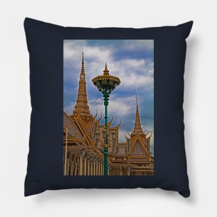 Cambodia. Phnom Pehn. Royal Palace. The throne hall. Detail. Pillow