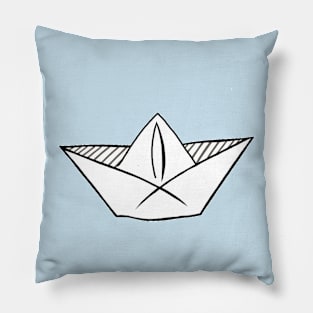 paper boat doodle Pillow