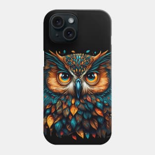 Colorful grumpy Owl design #1 Phone Case