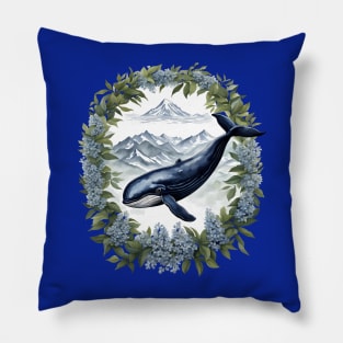 Physeter macrocephalus Whale With Mountain Laurel Pillow