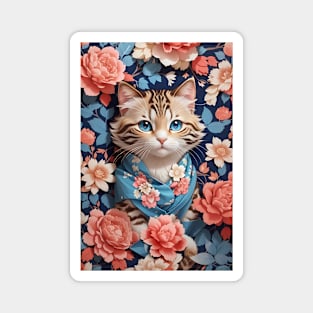 Cat in flowers Magnet