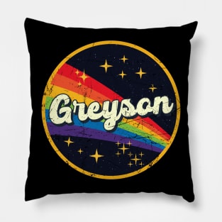 Greyson // Rainbow In Space Vintage Grunge-Style Pillow